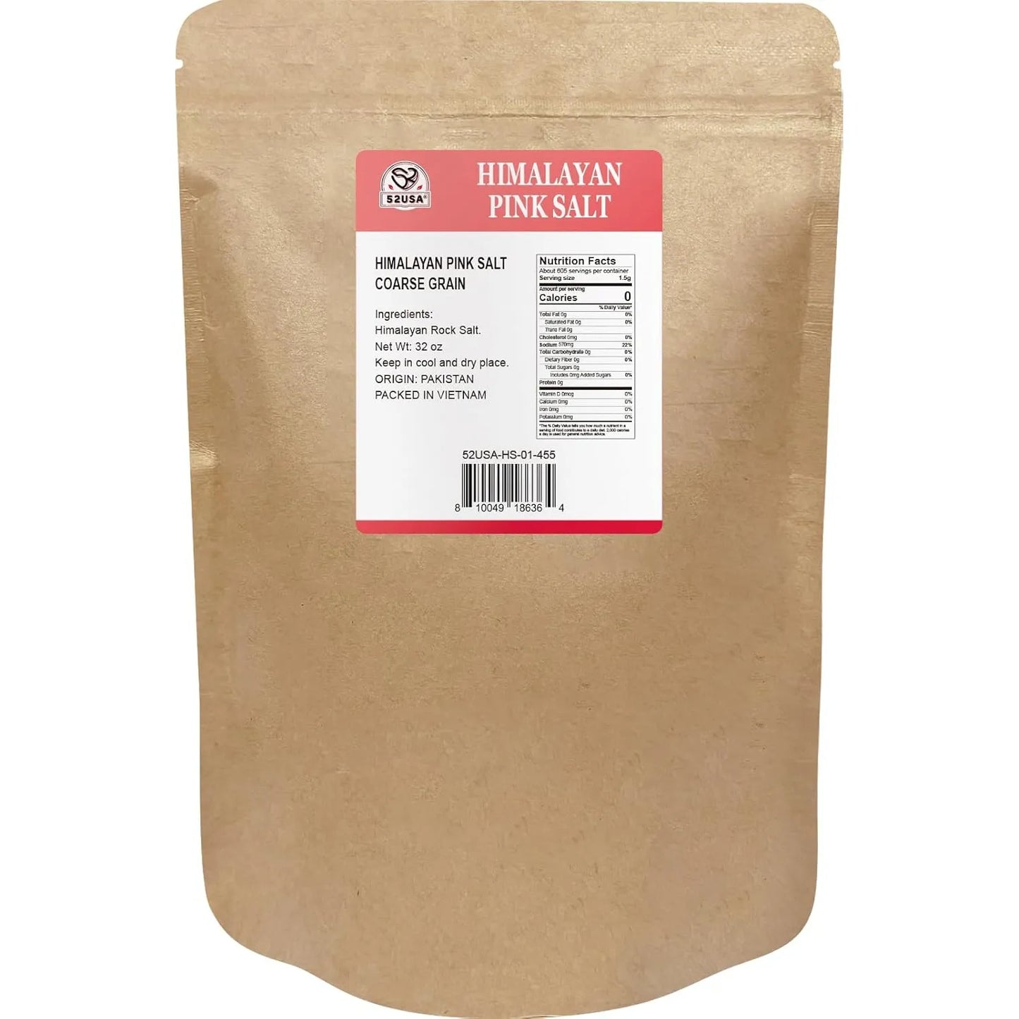 Sal Rosa Del Himalaya Gruesa 900g Pura Natural Gourmet En Bolsa Resellable