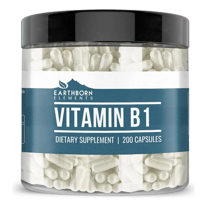 Vitamina B1 Mononitrato De Tiamina Pura 200 Cápsulas Energía y Bienestar