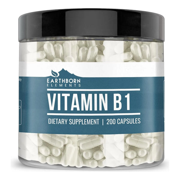 Vitamina B1 Mononitrato De Tiamina Pura 200 Cápsulas Energía y Bienestar