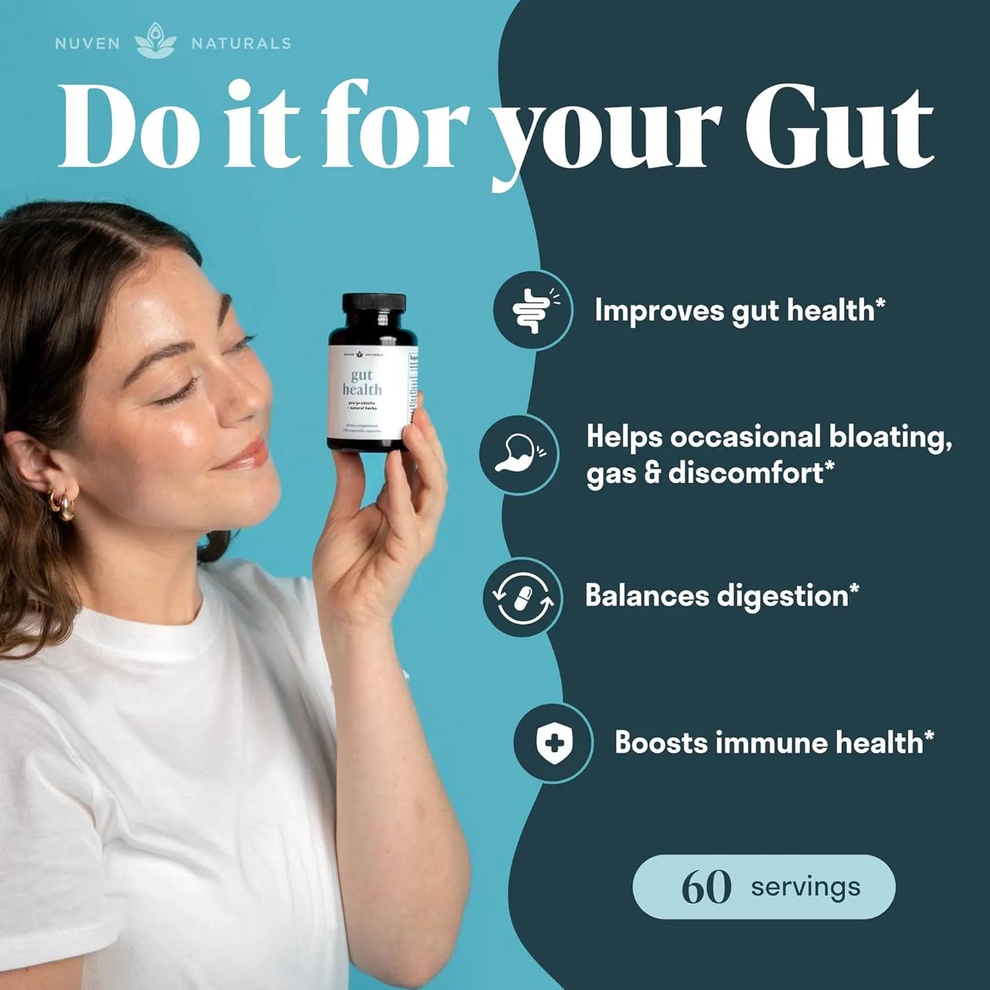 Fórmula Integral De Salud Intestinal Con Probióticos Prebióticos Nuven Gut Health