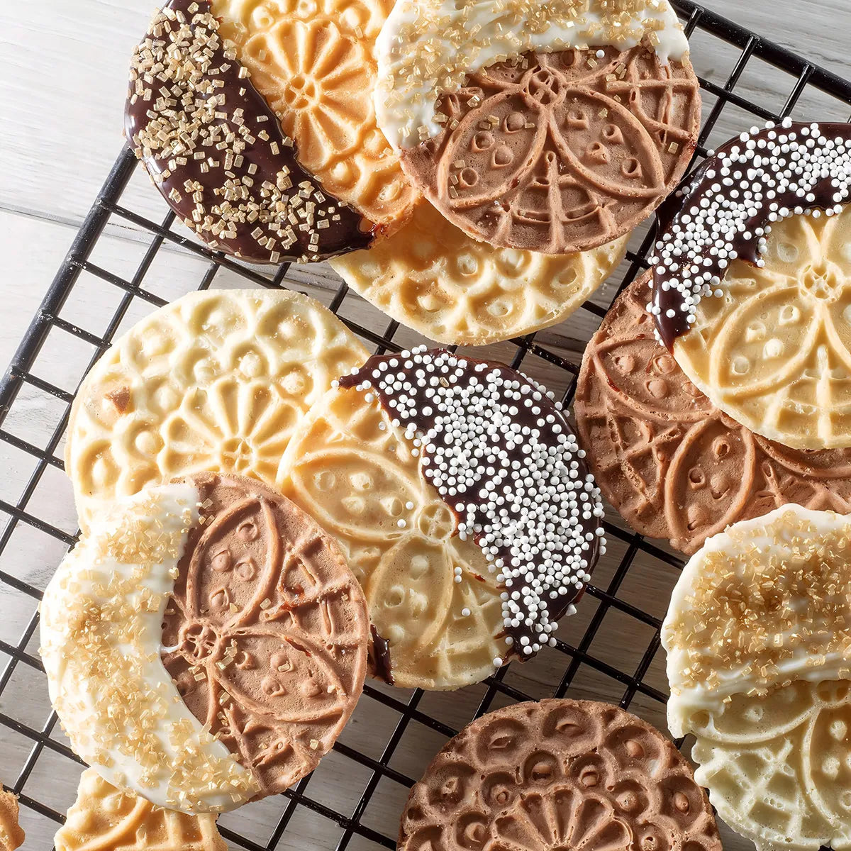 Plancha Para Hacer Gofres Italiano Pizzelle Mini Cucinapro Tradición Casera