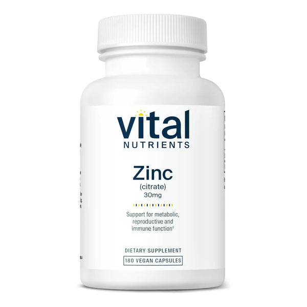 Citrato De Zinc 30 Mg 180 Capsulas Apoyo Inmunologico Vital Nutrients
