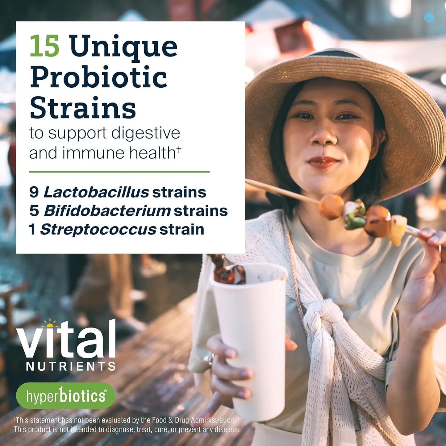 Probiótico 15 Cepas Hyperbiotics Vital Nutrients Apoyo Digestivo E Inmunológico