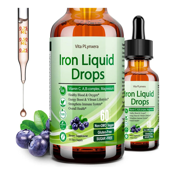 Gotas De Hierro Liquido Para Anemia Con Vitamina C Y B12 Energia Y Vitalidad