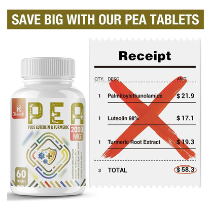 Palmitoiletanolamida 1500 Mg Con Luteolina 98 Y Curcuma Alta Absorcion 60 Tabletas