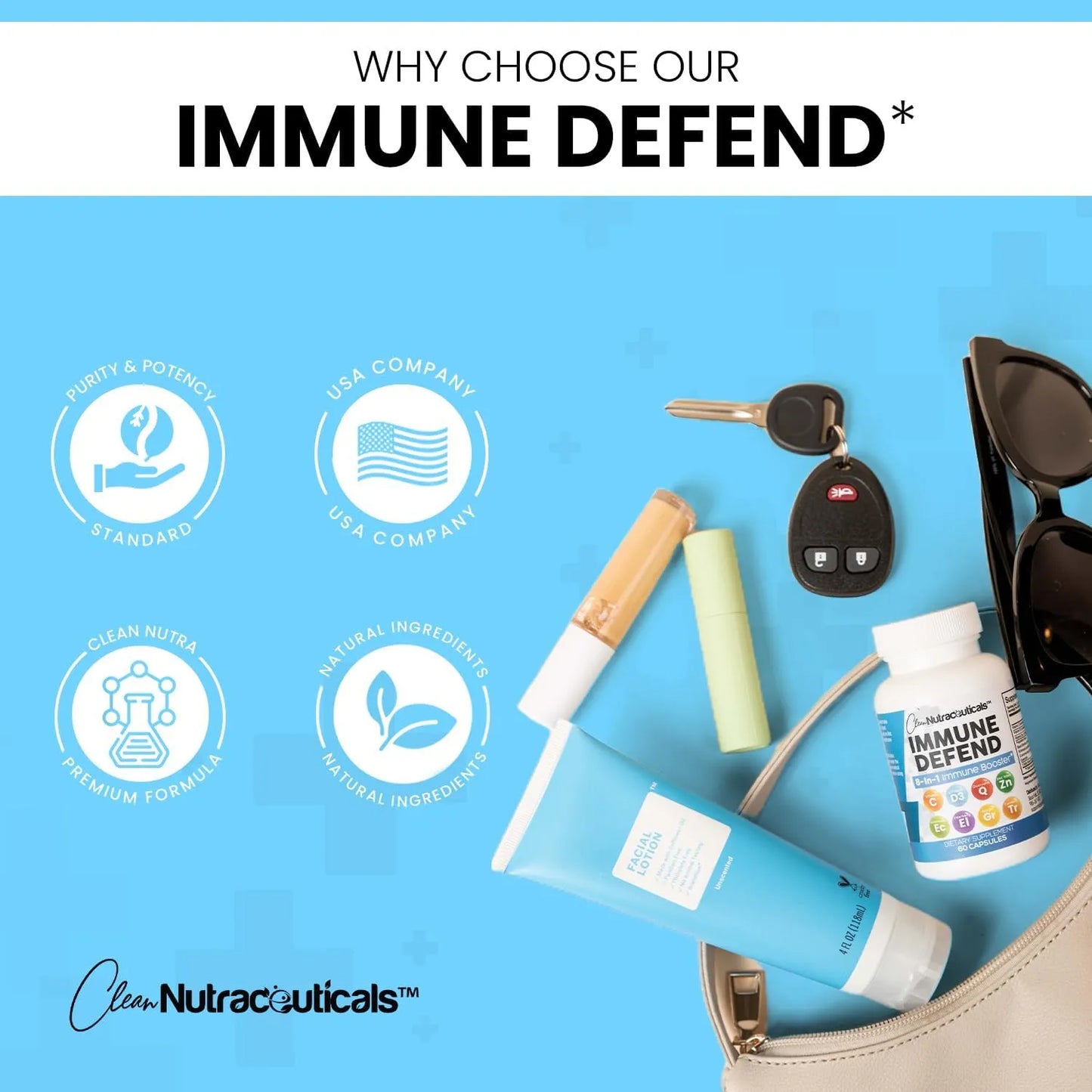 Suplemento Defensa Inmune 8 En 1 Con Zinc Quercetina Vitamina C D3 Saúco 60 Caps