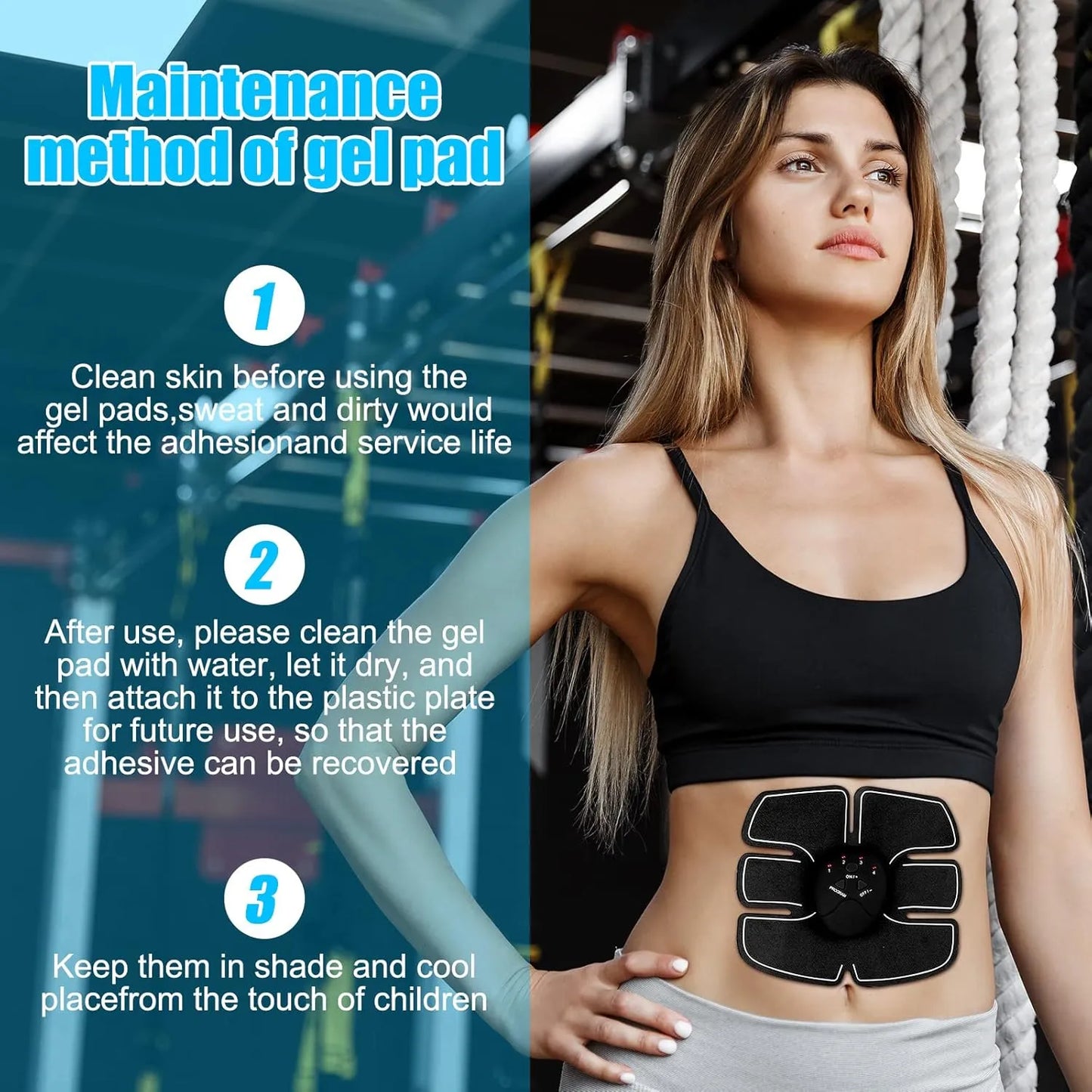 Masajeador De Gel Para Abs 50 Paquetes Almohadillas Estimulador Muscular