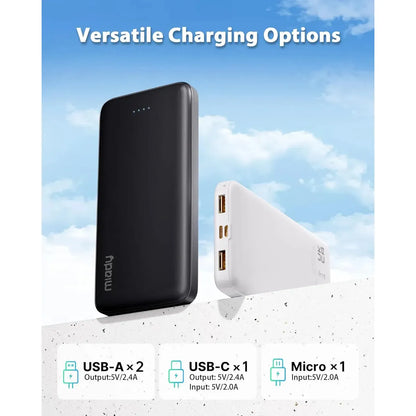 Cargador Miady Portátil 10000mah Rápido Usb Dual Negro - Imagen 4