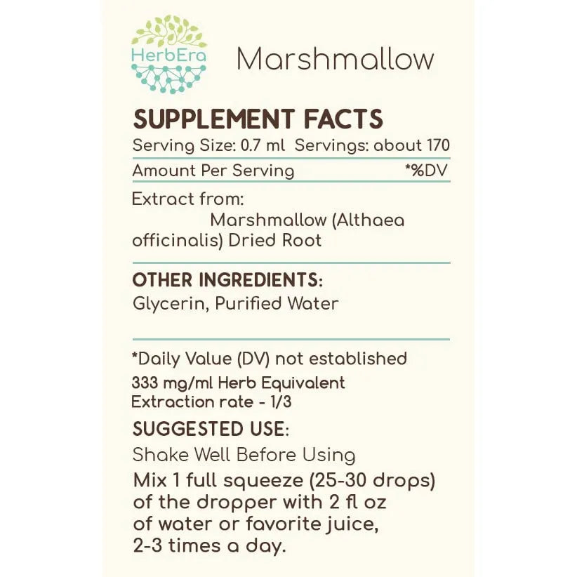 Tintura Extracto Hierbas Raíz Malvavisco Superconcentrado Sin Alcohol 4 fl oz