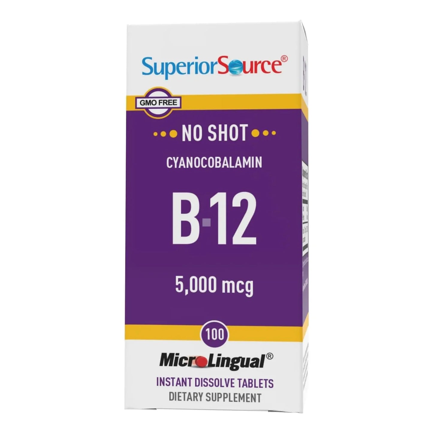 Vitamina B12 Cianocobalamina 5000 Mcg Tabletas Microlingües Energía Y Bienestar