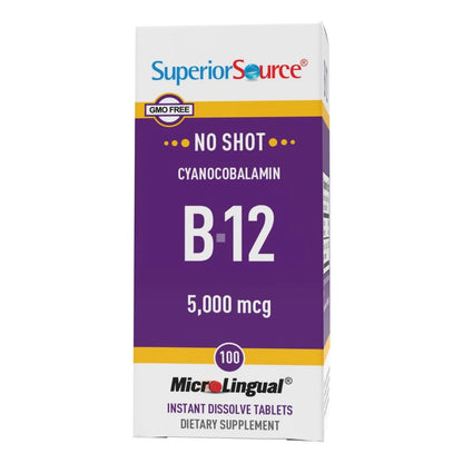 Vitamina B12 Cianocobalamina 5000 Mcg Tabletas Microlingües Energía Y Bienestar
