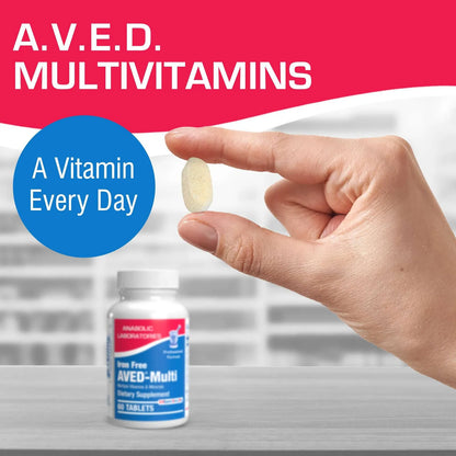 Multivitaminico Diario AVED 60 Tabletas Sin Hierro Vitaminas A C D E Complejo B Zinc