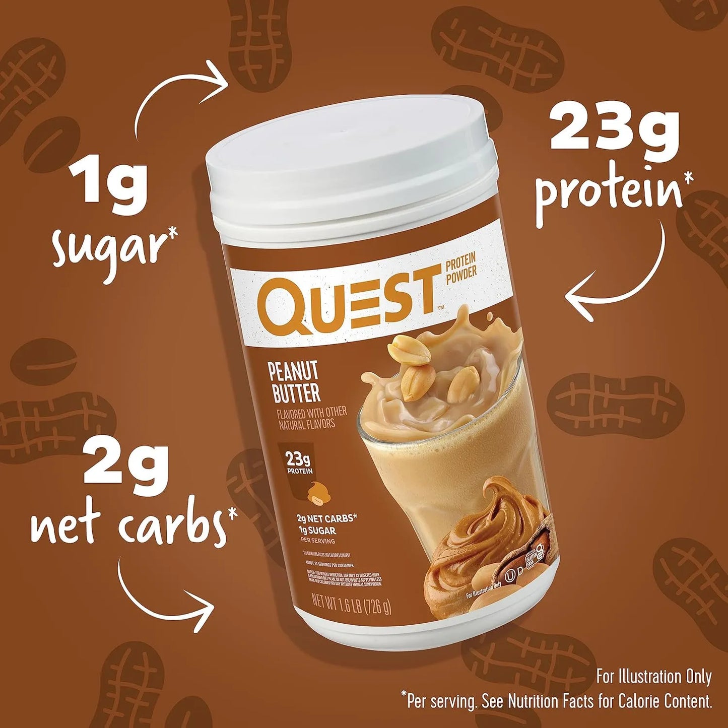 Proteina En Polvo Sabor Mantequilla De Mani Quest Nutrition 450g Baja En Azucar