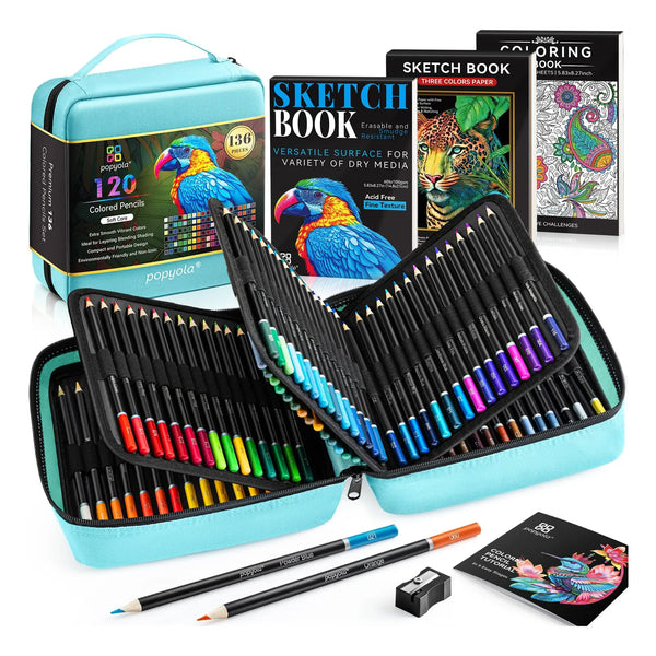 Juego De 136 Lápices De Colores Profesionales Kit Arte Completo