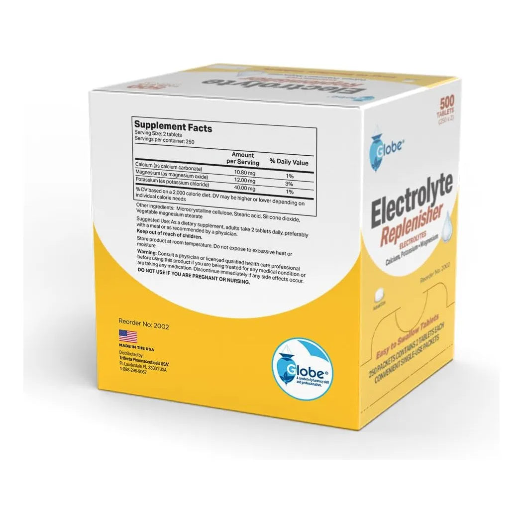 Tabletas De Electrolitos Globe Hidratacion Rapida 500 Unidades Portatil