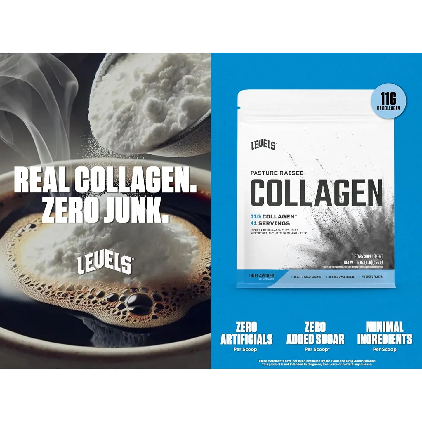 Péptidos De Colágeno Sin Sabor Levels 1 Lb Hidrolizado Para Piel Y Articulaciones