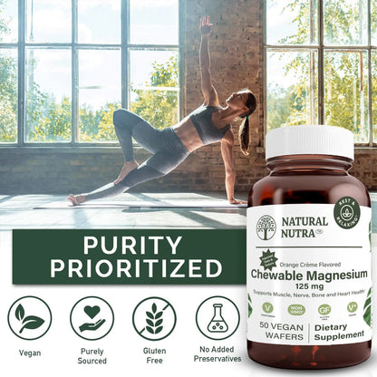 Suplemento De Magnesio Masticable Citrato Y Quelato Para Mejor Sueño Y Salud Muscular 125 Mg