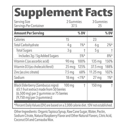 Gomitas De Saúco Refuerzo Inmunológico Con Vitamina C D3 Zinc 75 Unidades