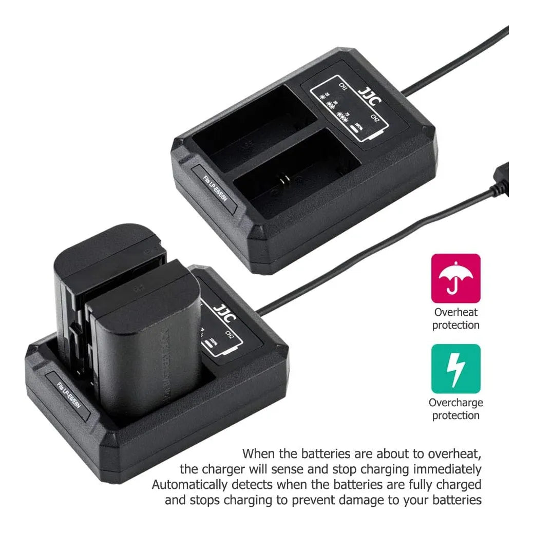 Cargador Usb Doble Ranura Para Baterias Canon Lp E6 Lp E6n Lp E6nh Carga Rapida
