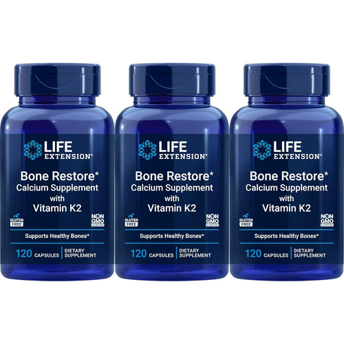 Life Extension Bone Restore Con Vitamina K2 120 Capsulas Paquete De 3 Suplemento Para Huesos Fuertes