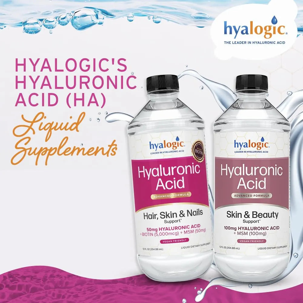 Suplemento Líquido Ácido Hialurónico Cabello Piel Uñas 5000 Mcg Biotina 50 Mg Msm