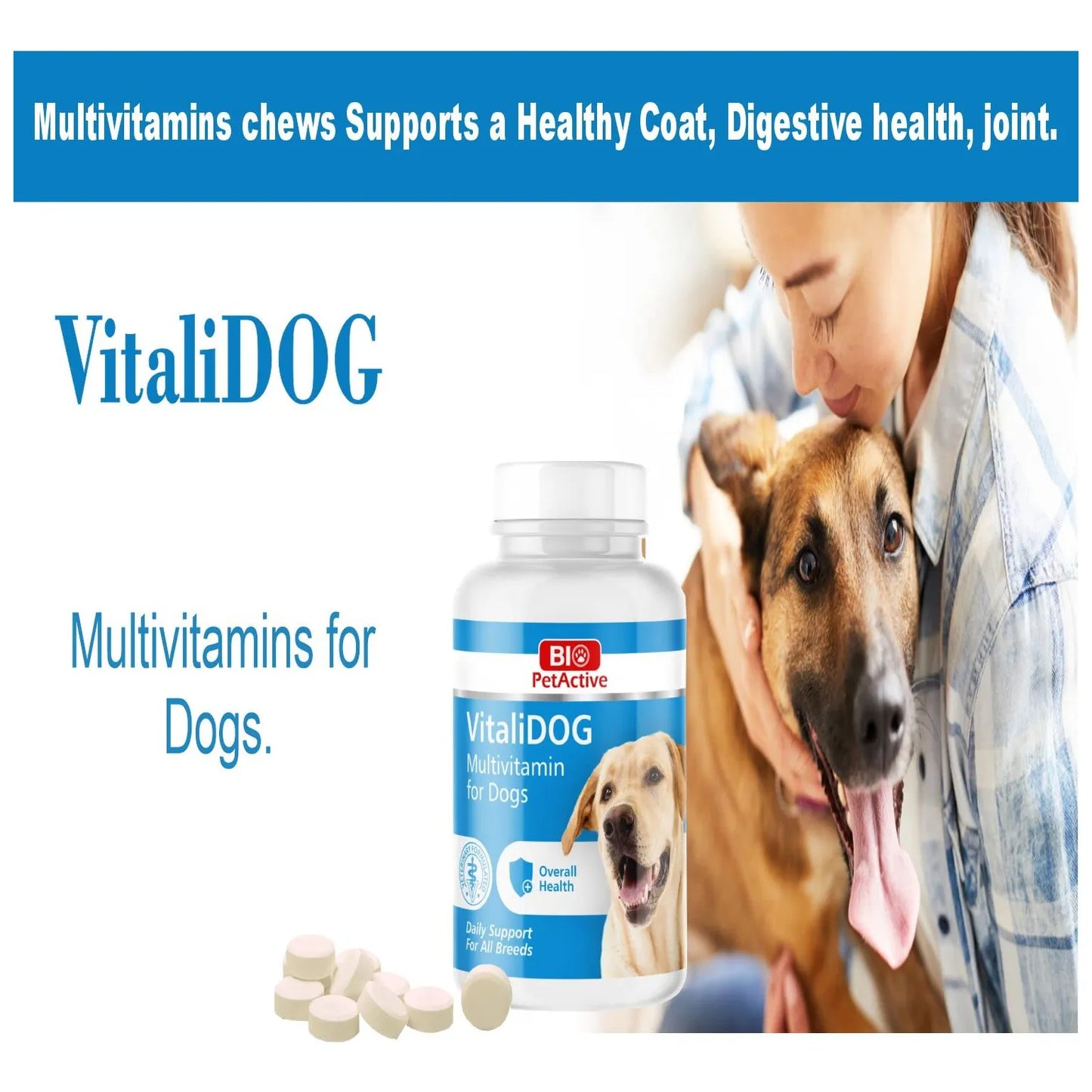 VitaliDOG Multivitamínico Para Perros Piel Pelaje Y Salud 150 Tabletas