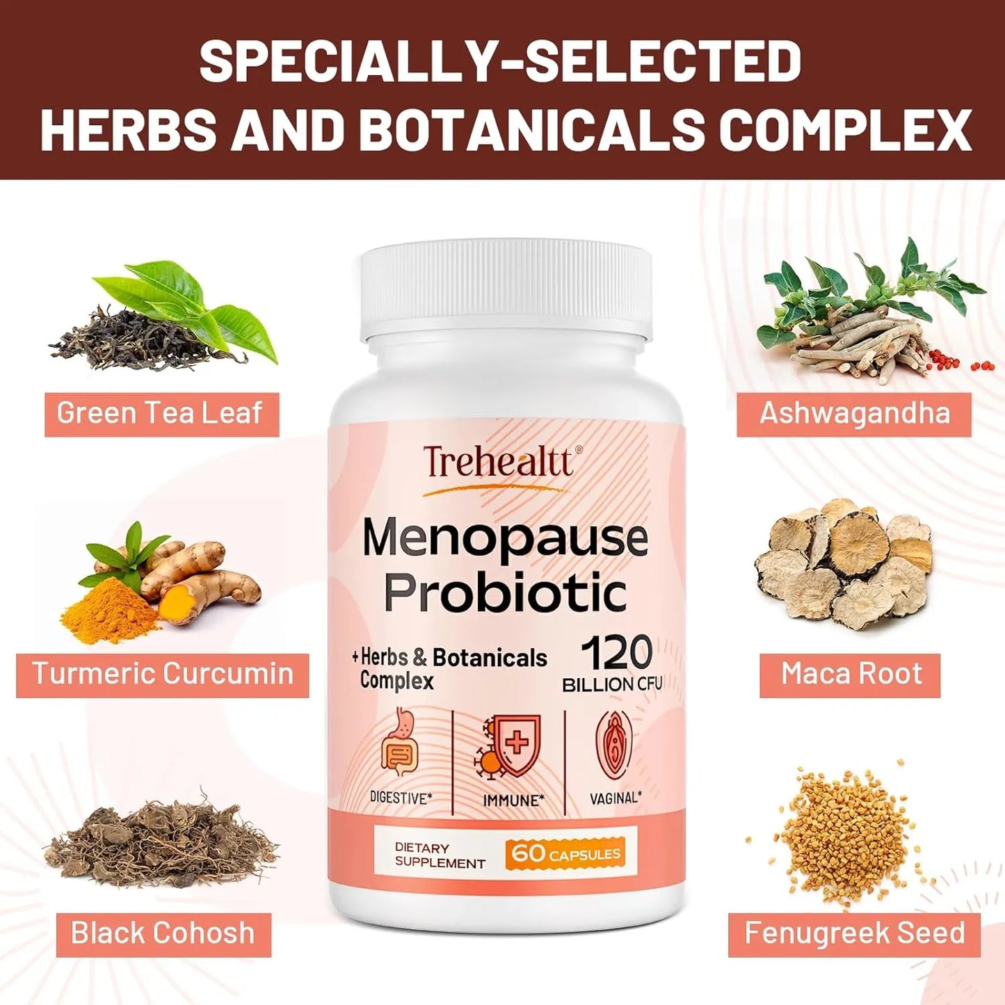 Suplemento Menopausia Mujeres 120 Mil Millones Ufc Probioticos 13 En 1 Hierbas