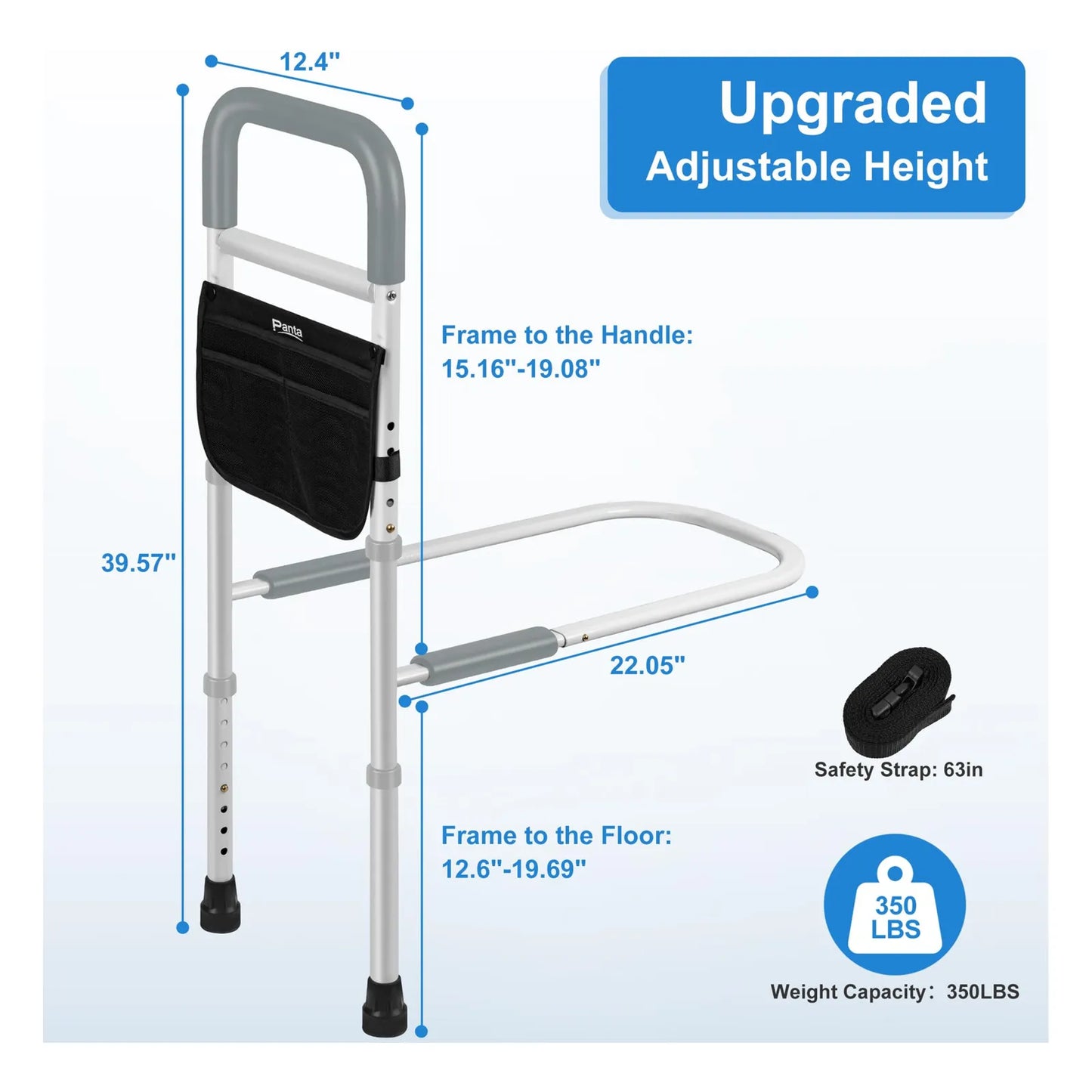 Rieles Ajustables De Cama Para Adultos Mayores Soporte 350 Lbs Antideslizante