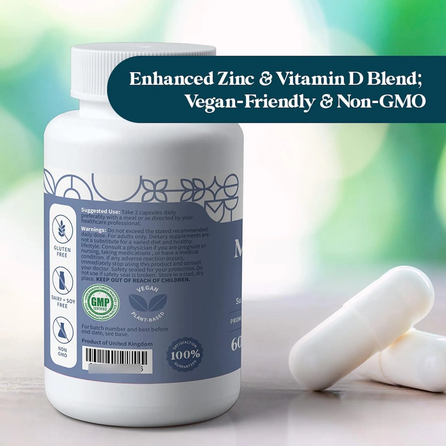 Complejo De Magnesio Para Sueño Natural Salud Osea Y Muscular 60 Capsulas Veganas