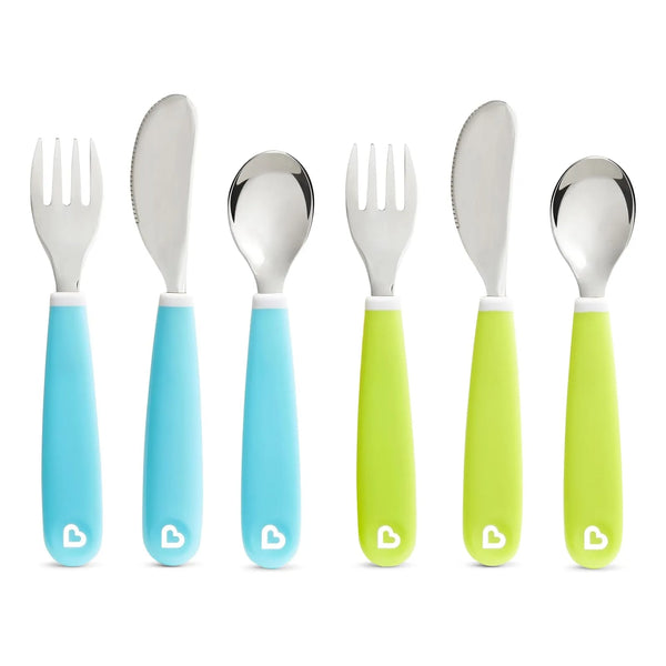 Juego De Cubiertos Para Niños Munchkin Splash 12 Piezas Azul