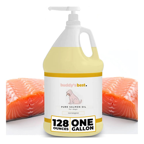 Aceite De Salmón Para Perros Buddys Best 1 Galón Con Bomba Omega 3 Noruego