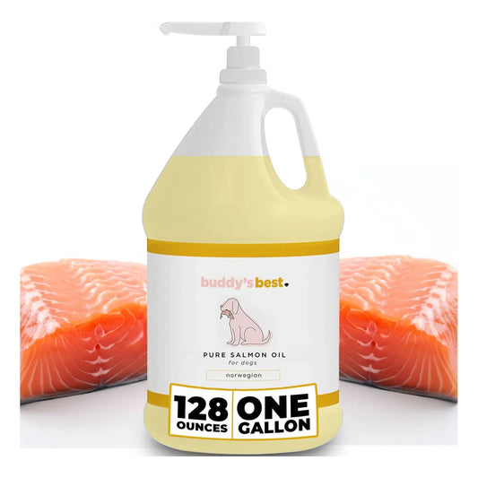 Aceite De Salmón Para Perros Buddys Best 1 Galón Con Bomba Omega 3 Noruego