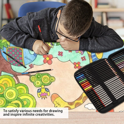 Kit De Dibujo Profesional 73 Piezas Con Lápices Grafito Carboncillo Y Más