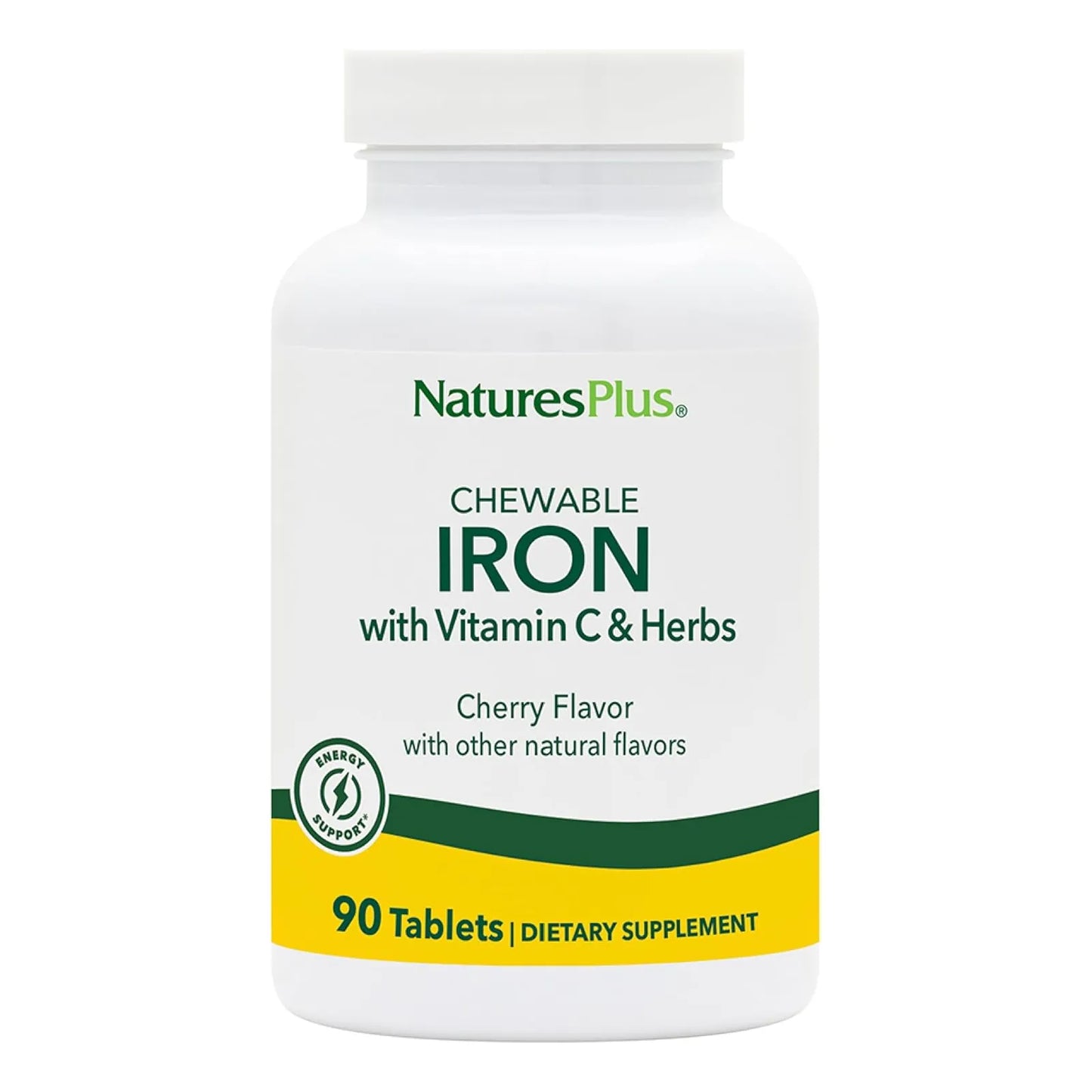 Hierro Masticable Sabor Cereza NaturesPlus 90 Tabletas Pack Doble Energía Natural