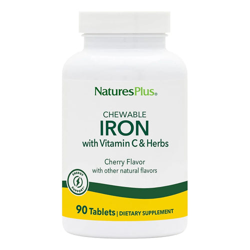 Hierro Masticable Sabor Cereza NaturesPlus 90 Tabletas Pack Doble Energía Natural