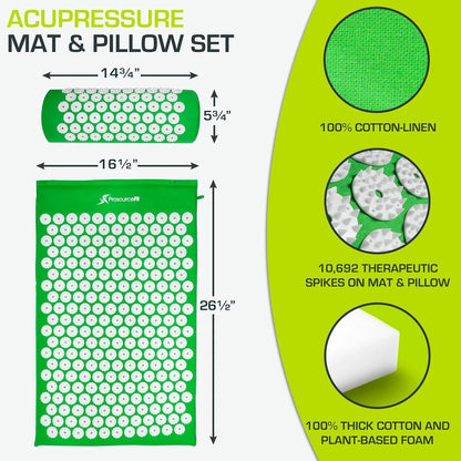 Colchoneta De Acupresion ProsourceFit Alivia Dolor Espalda Y Cuello Con Almohada Incluida
