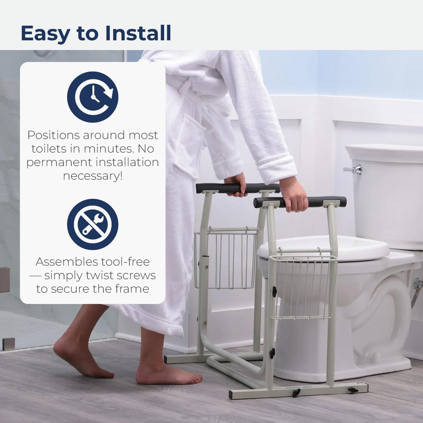 Rail De Seguridad Para Inodoro Drive Medical Soporte 300 Lbs Ajustable