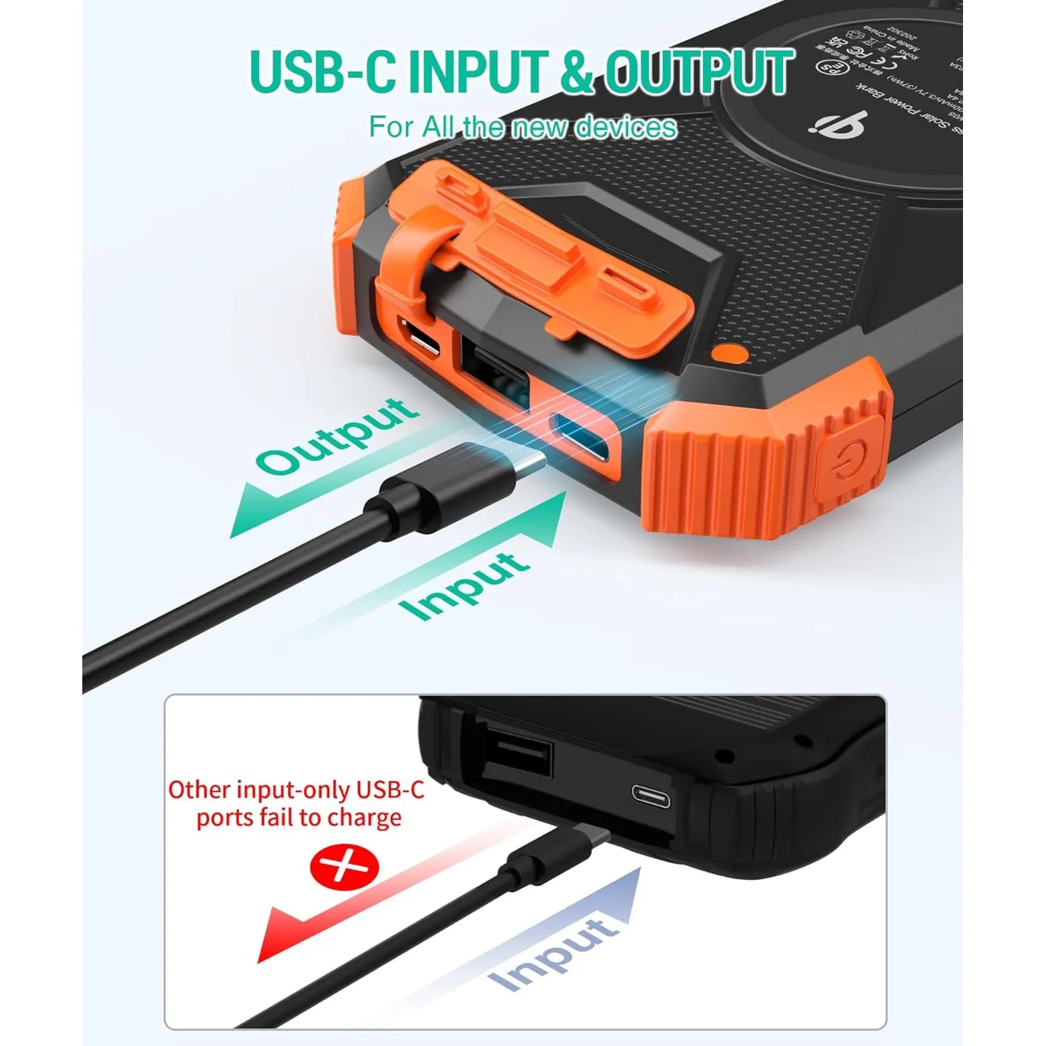 Cargador Solar Portátil Blavor 10000mah Con Linterna - Imagen 3