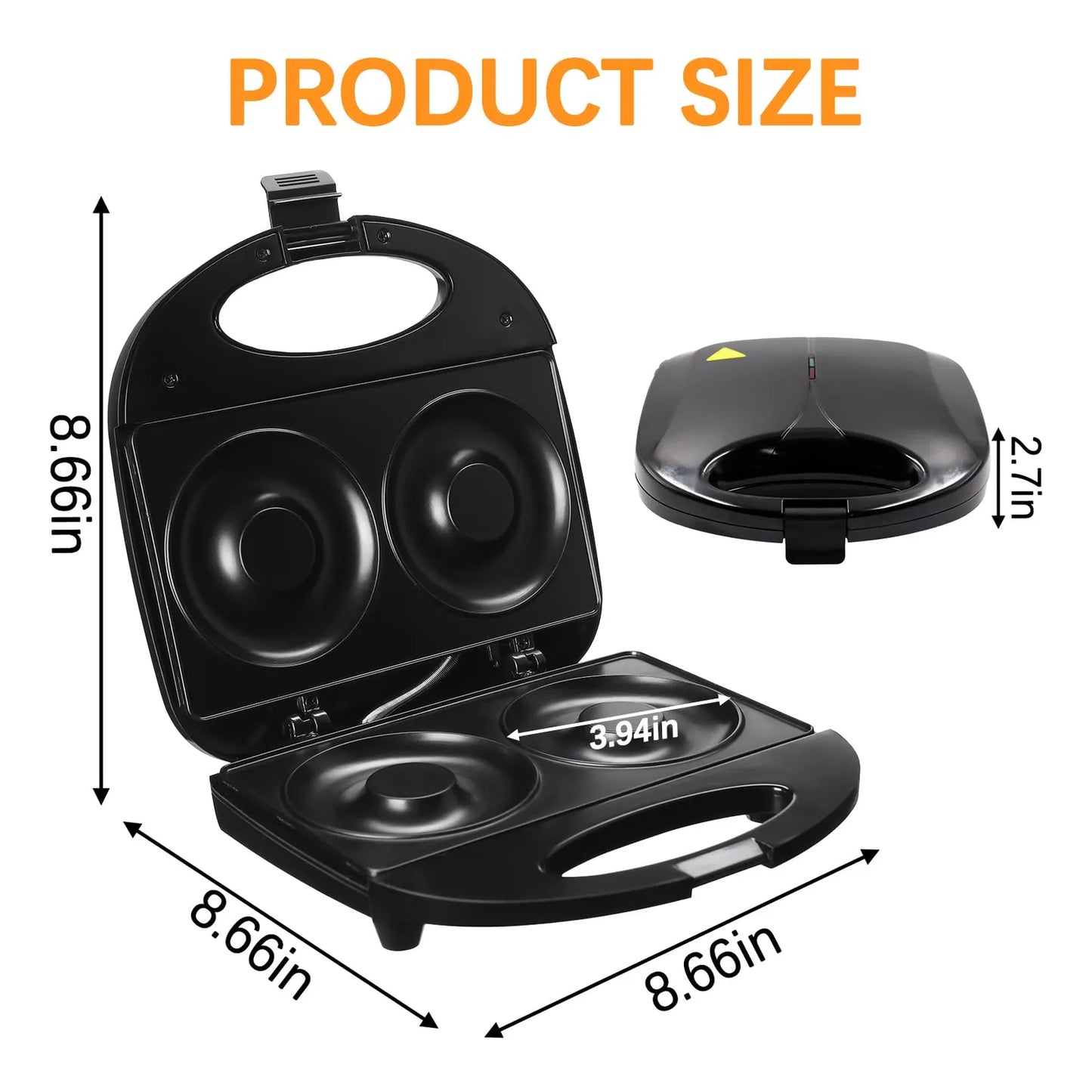 Mini Maquina Para Hacer Donas 2 Rosquillas Grandes 10 Cm Antiadherente