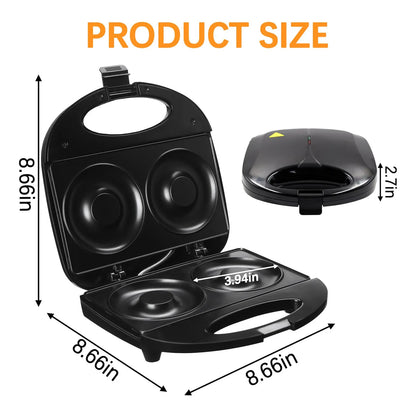 Mini Maquina Para Hacer Donas 2 Rosquillas Grandes 10 Cm Antiadherente