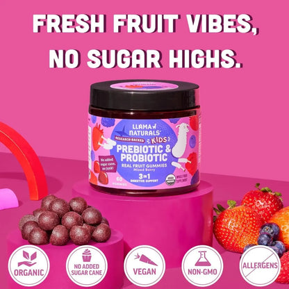 Gomitas Prebióticas Probióticas Frutas Reales Niños Digestión Saludable