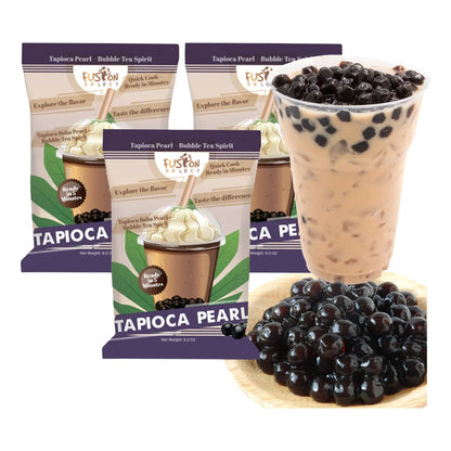 Perlas De Tapioca Cocción Rápida Sabor Azúcar Morena Boba 3 Paquetes