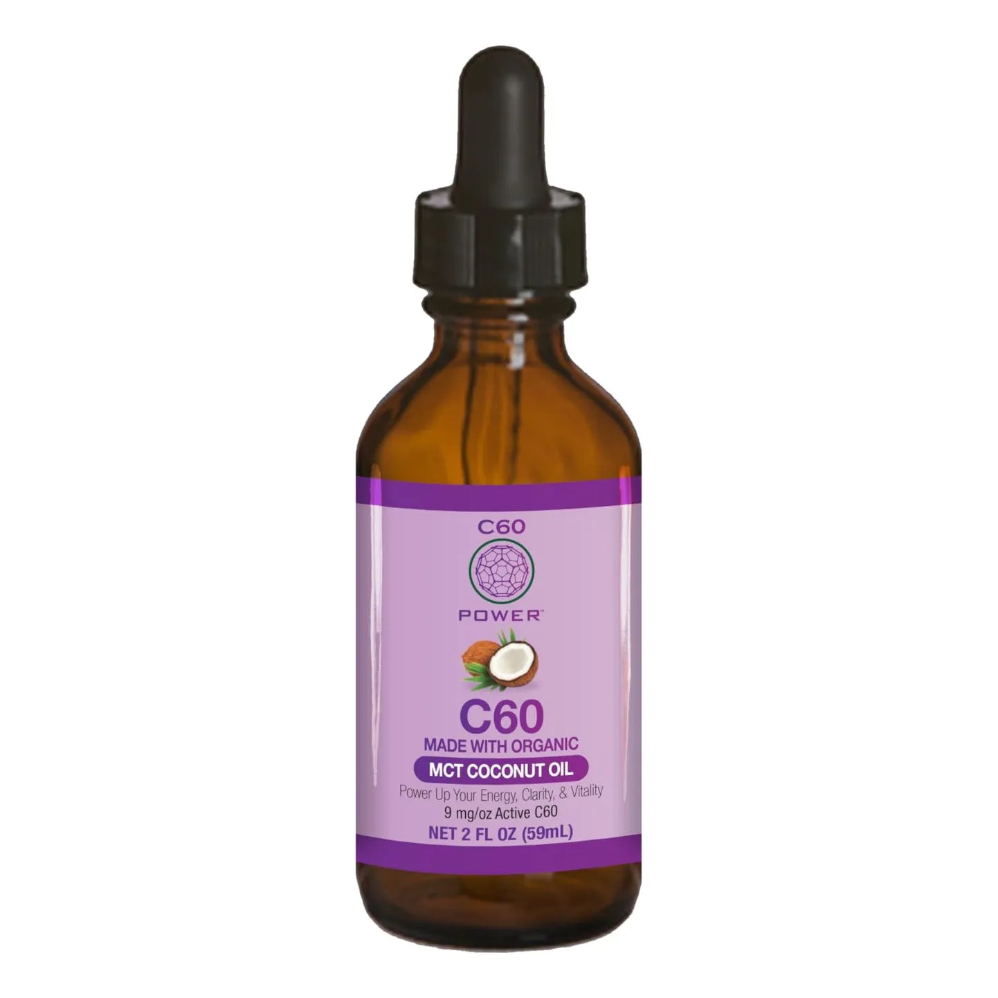 Aceite De Coco Orgánico Mct Con Fullerenos De Carbono 99.9 Energía Y Antienvejecimiento
