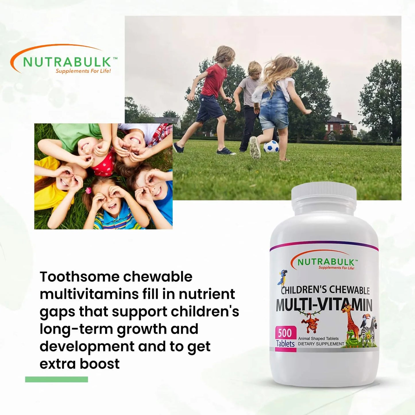 Multivitaminas Masticables Infantiles Con Vitaminas A C D3 E B12 Zinc Sabor Frutas