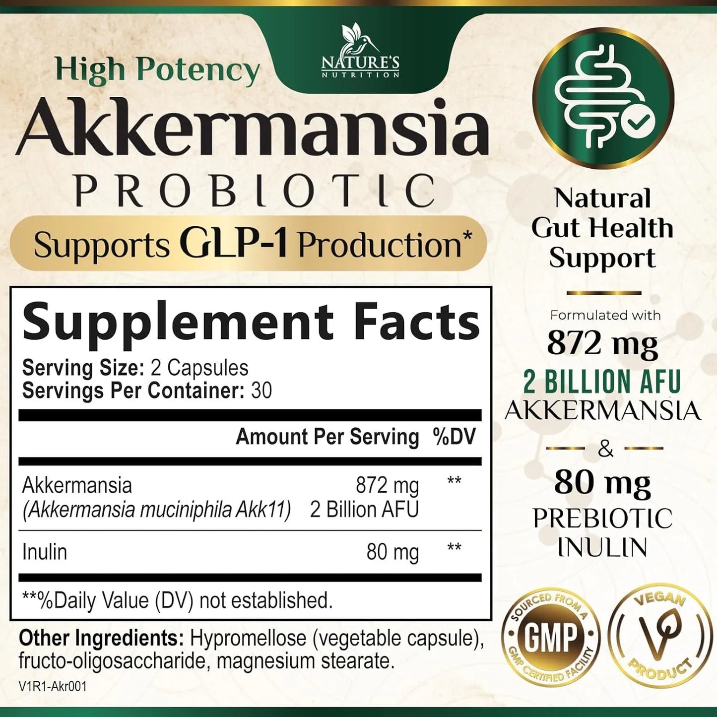 Probiótico Akkermansia Muciniphila Con Fibra Prebiótica Soporte GLP-1 Salud Intestinal