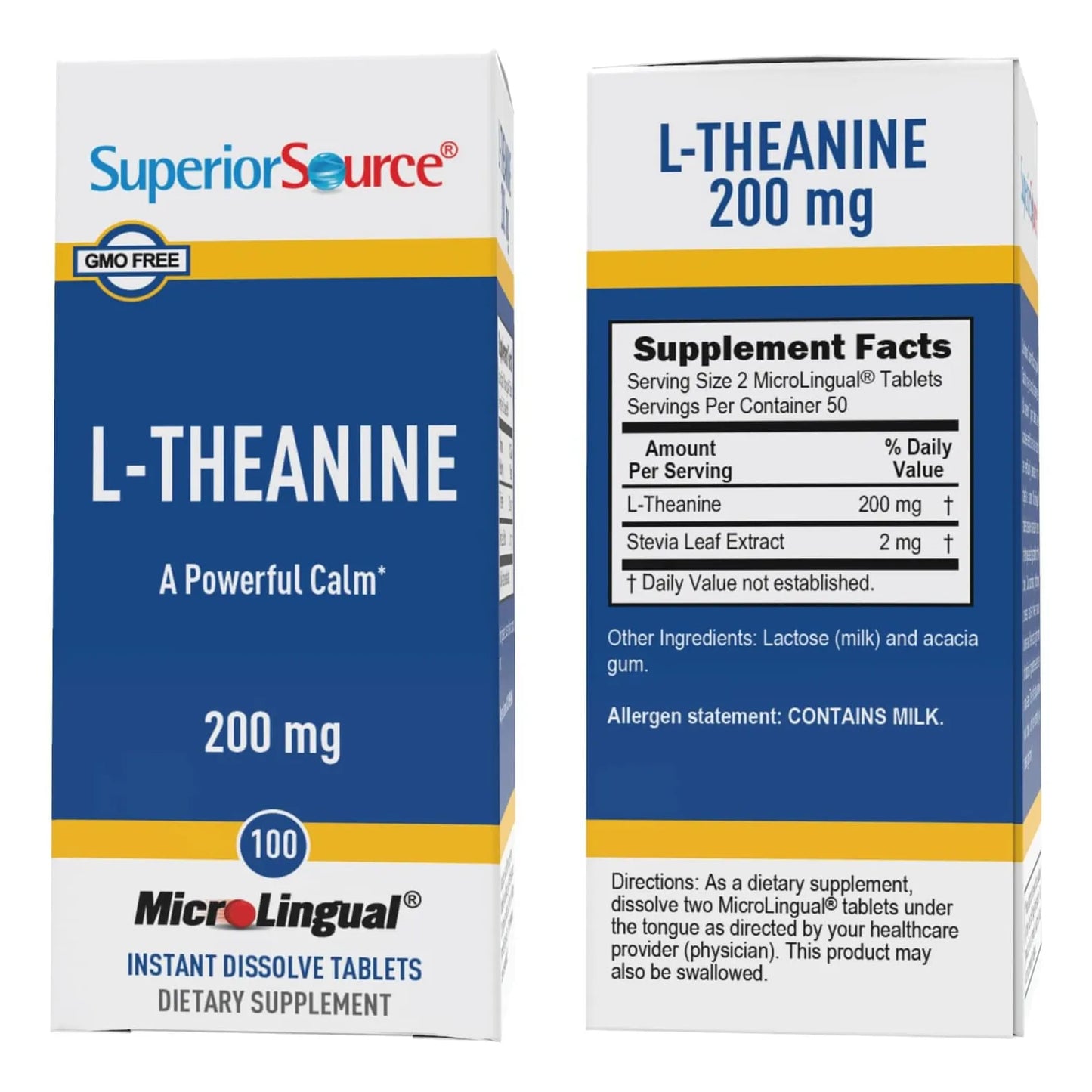 L Teanina 200 Mg Tabletas Microlingües Relajación Y Sueño Profundo 100 Unidades