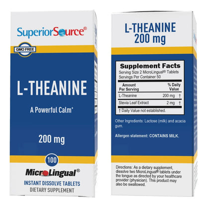 L Teanina 200 Mg Tabletas Microlingües Relajación Y Sueño Profundo 100 Unidades