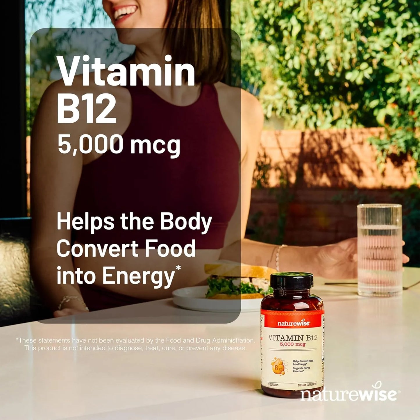 Vitamina B12 5000 Mcg Extra Potente Energia Y Claridad Mental Naturewise