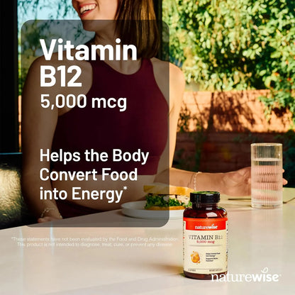 Vitamina B12 5000 Mcg Extra Potente Energia Y Claridad Mental Naturewise