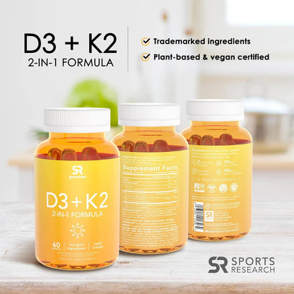 Vitamina D3 + K2 5000iu Gomitas Veganas Huesos Fuertes Salud Inmunológica